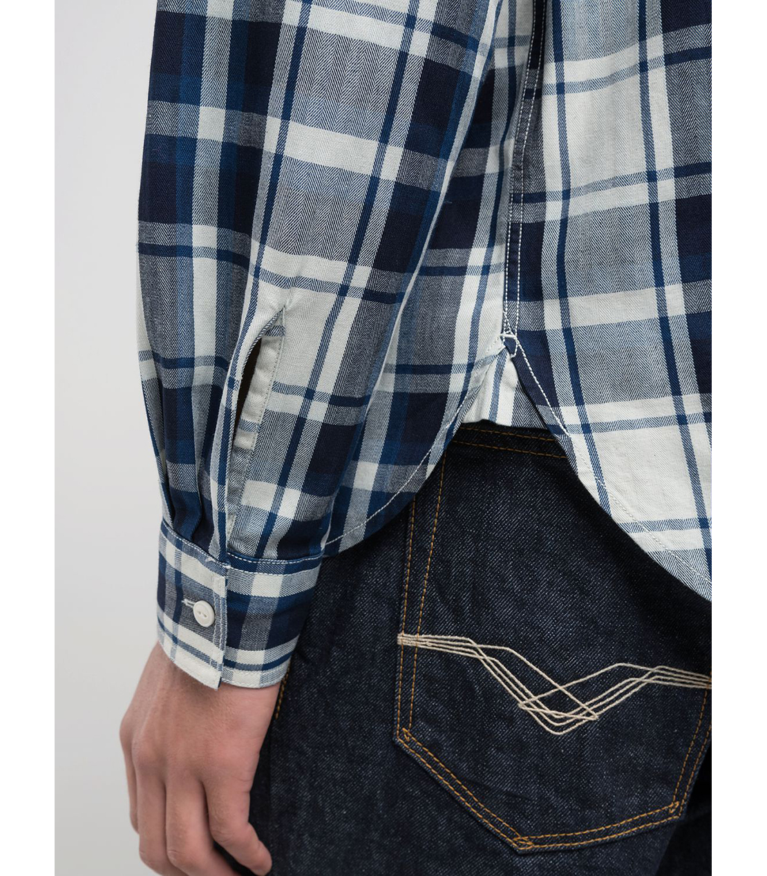 インディゴチェックシャツ 詳細画像 ネイビーアイボリー 7